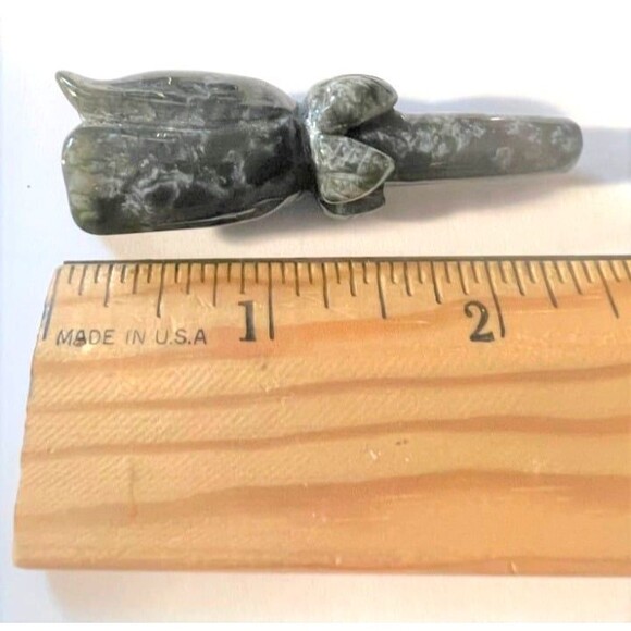 Moss Agate Rose Carving - Picture 4 of 4